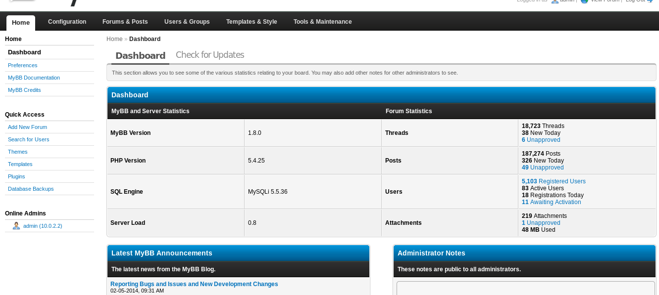 Install MyBB forum